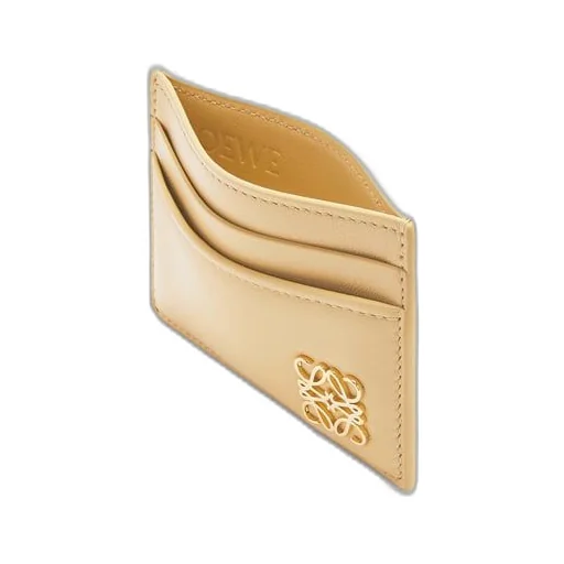 Puffer Anagram plain cardholder in shiny nappa calfskin