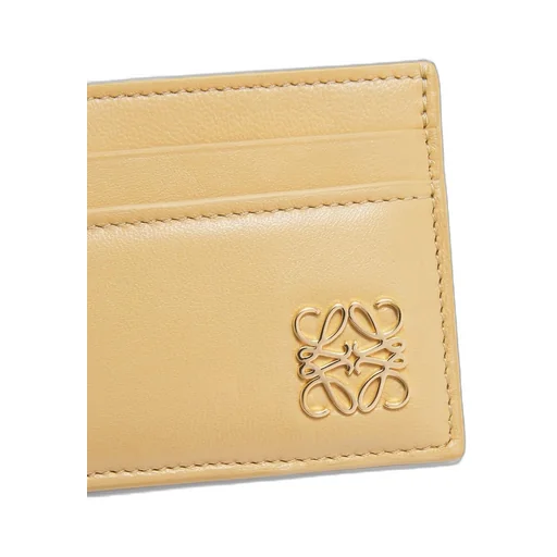 Puffer Anagram plain cardholder in shiny nappa calfskin
