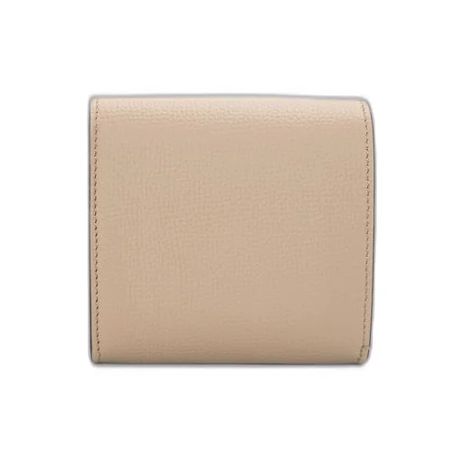 Anagram compact flap wallet in pebble grain calfskin