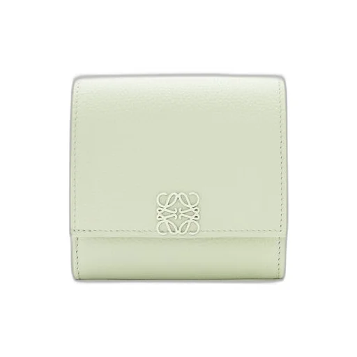 Anagram compact flap wallet in pebble grain calfskin