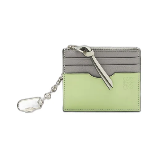 Square cardholder in soft grained calfskin with chain