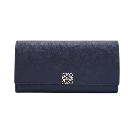Anagram continental wallet in pebble grain calfskin