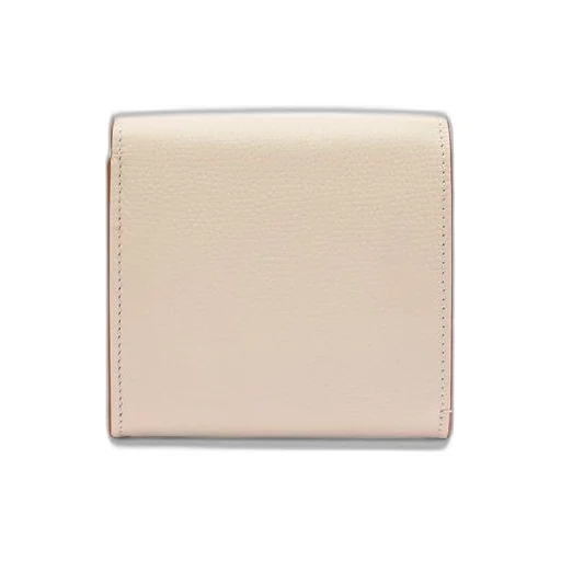Anagram compact flap wallet in pebble grain calfskin