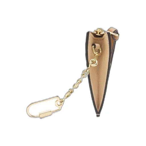 Square cardholder in soft grained calfskin with chain