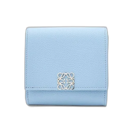 Anagram compact flap wallet in pebble grain calfskin