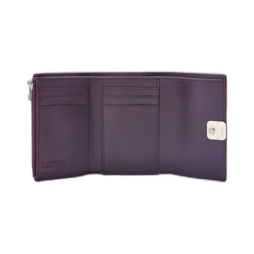 Anagram small vertical wallet in pebble grain calfskin