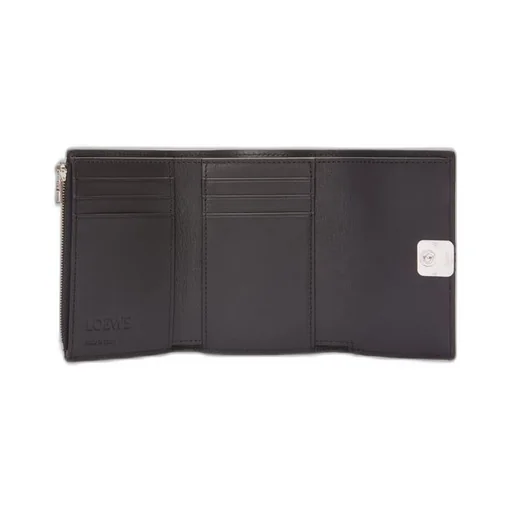 Anagram small vertical wallet in pebble grain calfskin