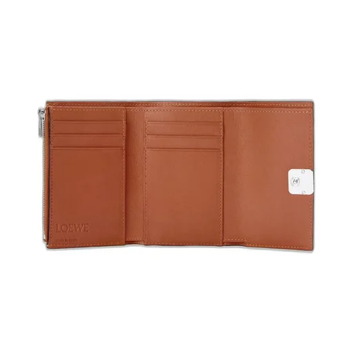 Anagram small vertical wallet in pebble grain calfskin