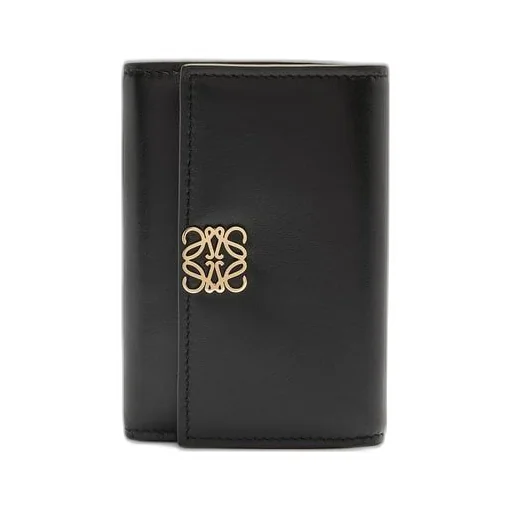Puffer Anagram small vertical wallet in shiny nappa calfskin