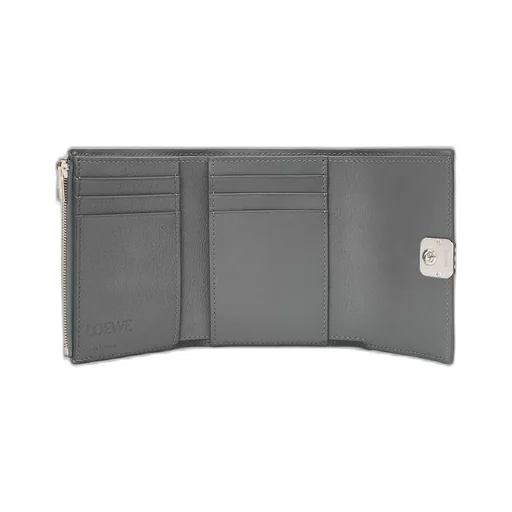 Anagram small vertical wallet in pebble grain calfskin
