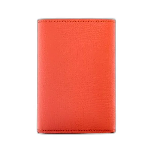 Anagram small vertical wallet in pebble grain calfskin