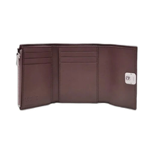 Anagram small vertical wallet in pebble grain calfskin