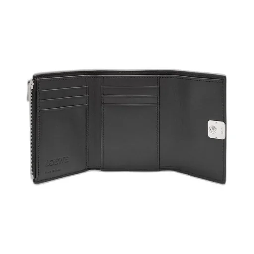 Anagram small vertical wallet in pebble grain calfskin