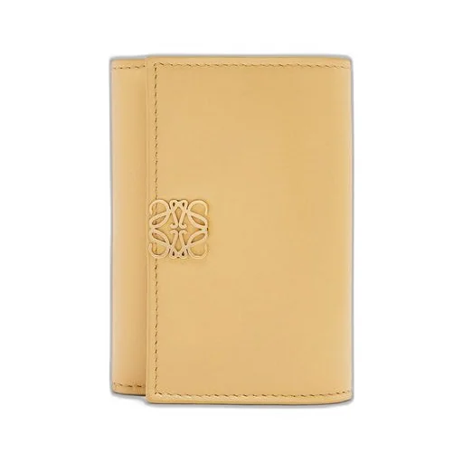 Puffer Anagram small vertical wallet in shiny nappa calfskin