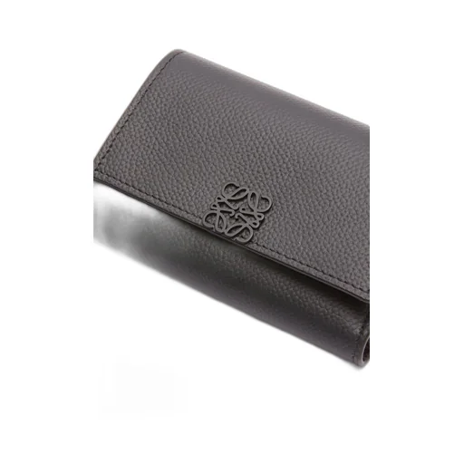 Anagram small vertical wallet in pebble grain calfskin