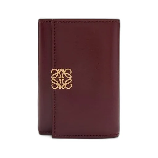 Puffer Anagram small vertical wallet in shiny nappa calfskin