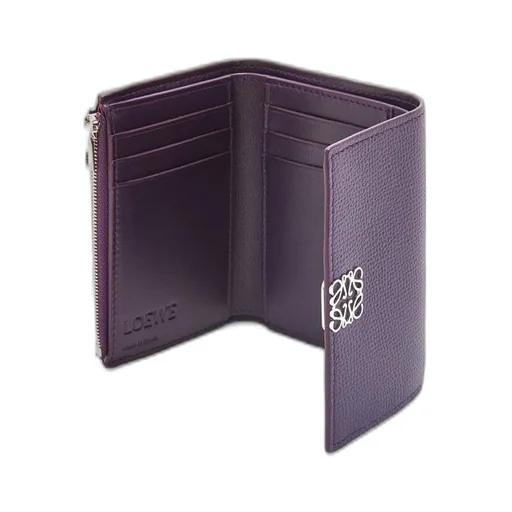 Anagram small vertical wallet in pebble grain calfskin