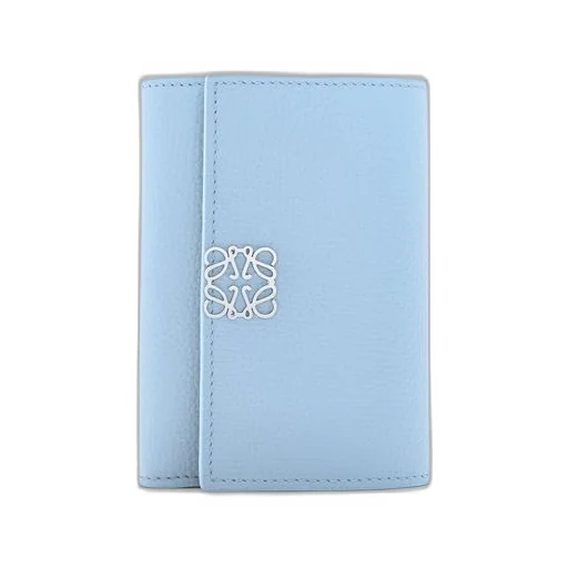 Anagram small vertical wallet in pebble grain calfskin