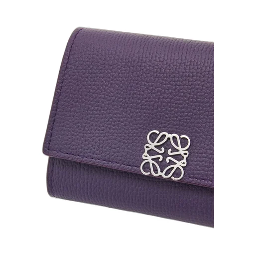 Anagram small vertical wallet in pebble grain calfskin