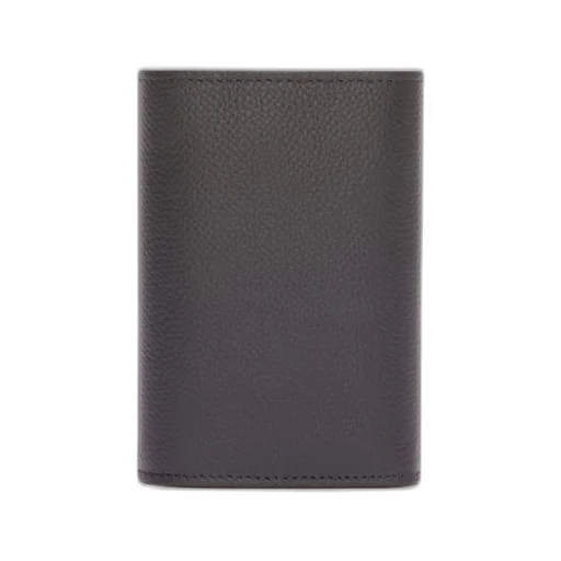 Anagram small vertical wallet in pebble grain calfskin