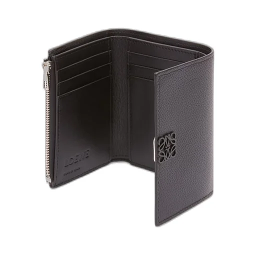 Anagram small vertical wallet in pebble grain calfskin