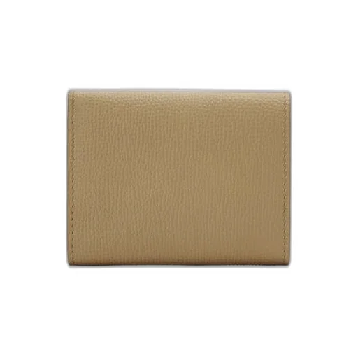 Anagram trifold wallet in pebble grain calfskin