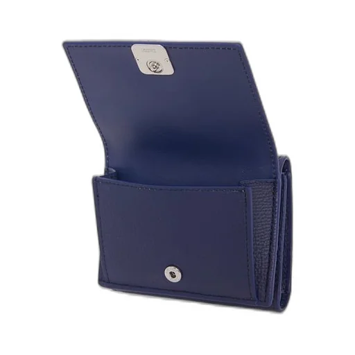 Anagram trifold wallet in pebble grain calfskin