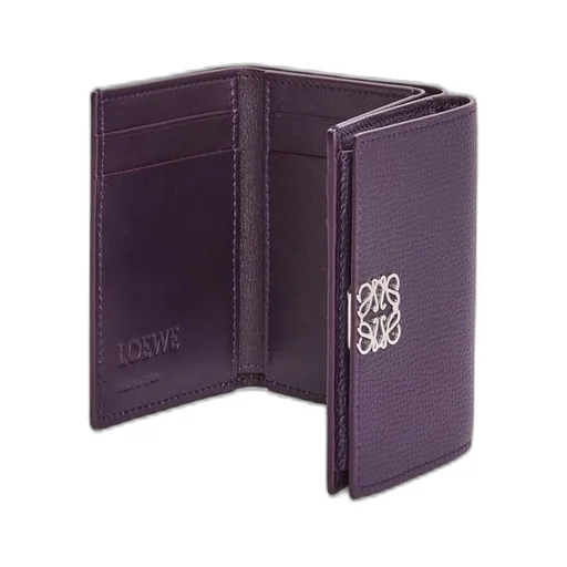 Anagram trifold wallet in pebble grain calfskin
