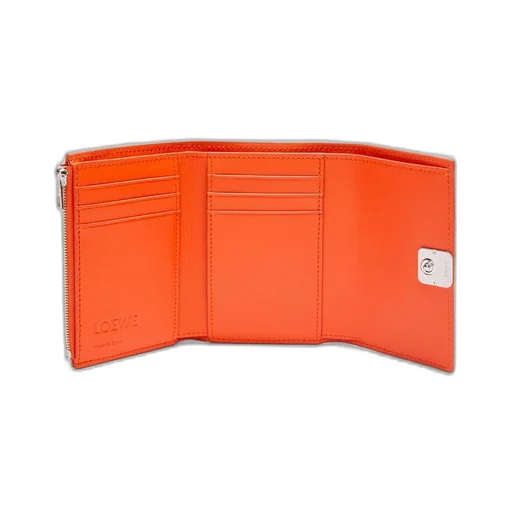 Anagram small vertical wallet in pebble grain calfskin