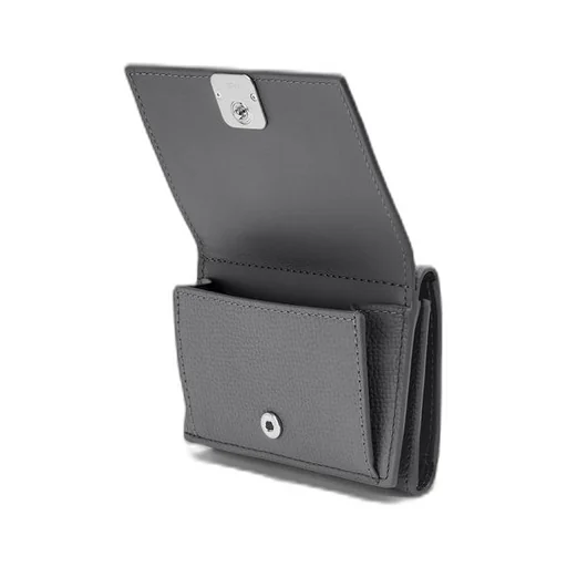 Anagram trifold wallet in pebble grain calfskin