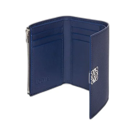 Anagram small vertical wallet in pebble grain calfskin