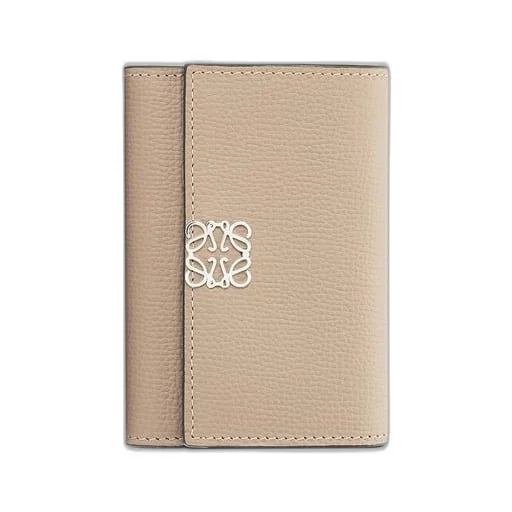 Anagram small vertical wallet in pebble grain calfskin