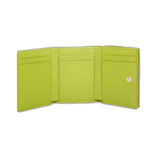 Anagram trifold wallet in pebble grain calfskin