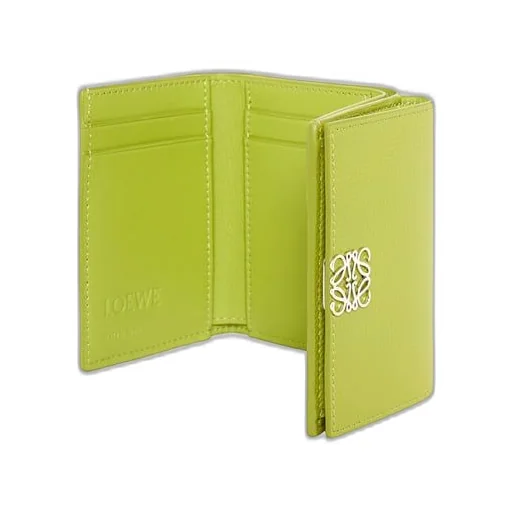Anagram trifold wallet in pebble grain calfskin
