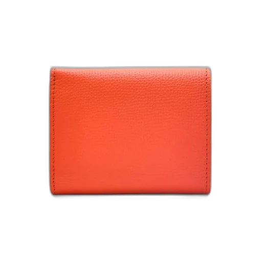 Anagram trifold wallet in pebble grain calfskin