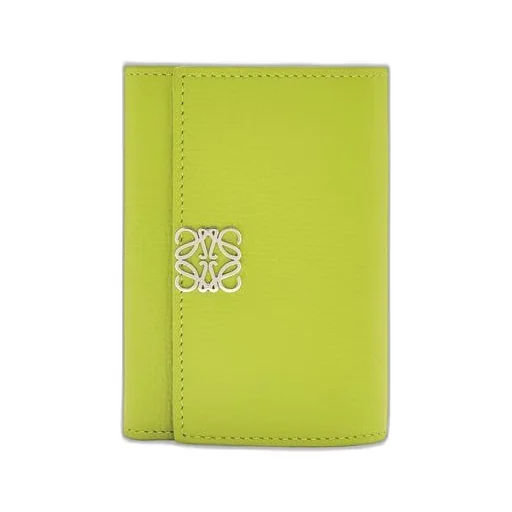 Anagram small vertical wallet in pebble grain calfskin