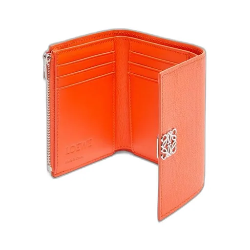 Anagram small vertical wallet in pebble grain calfskin