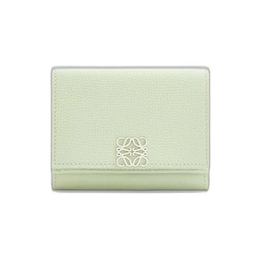 Anagram trifold wallet in pebble grain calfskin