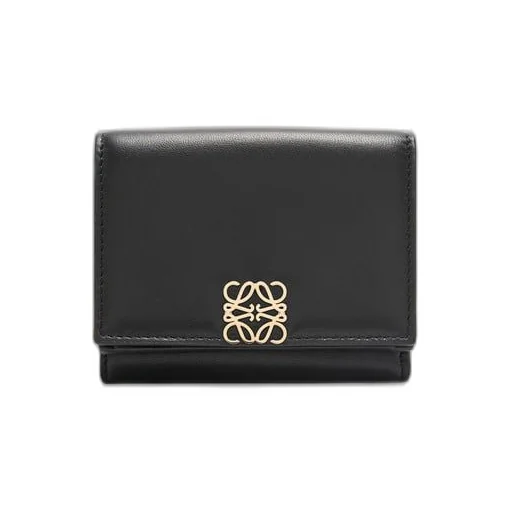 Puffer Anagram trifold wallet in shiny nappa calfskin