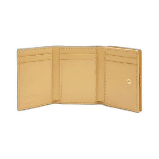 Puffer Anagram trifold wallet in shiny nappa calfskin