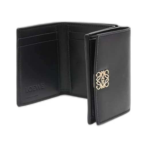 Puffer Anagram trifold wallet in shiny nappa calfskin