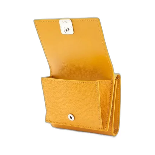 Anagram trifold wallet in pebble grain calfskin