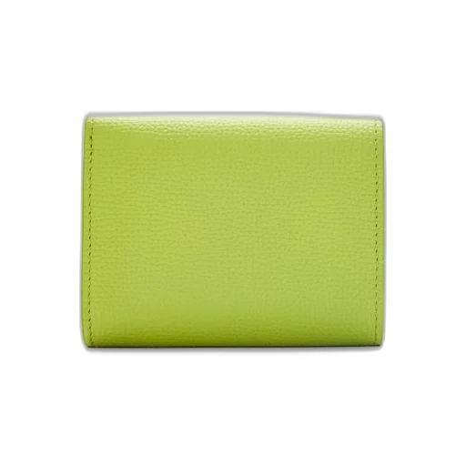 Anagram trifold wallet in pebble grain calfskin