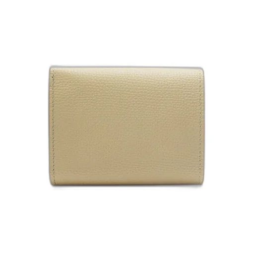 Anagram trifold wallet in pebble grain calfskin