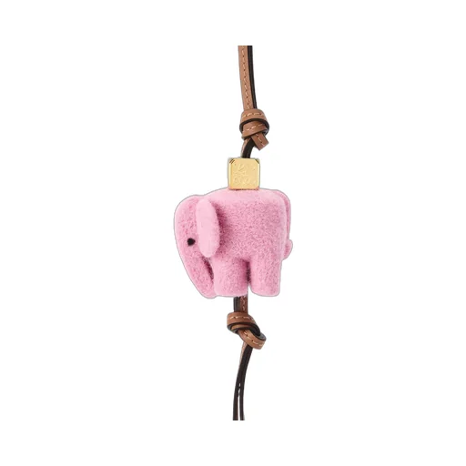 Elephant charm in felt and calfskin