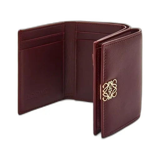 Puffer Anagram trifold wallet in shiny nappa calfskin