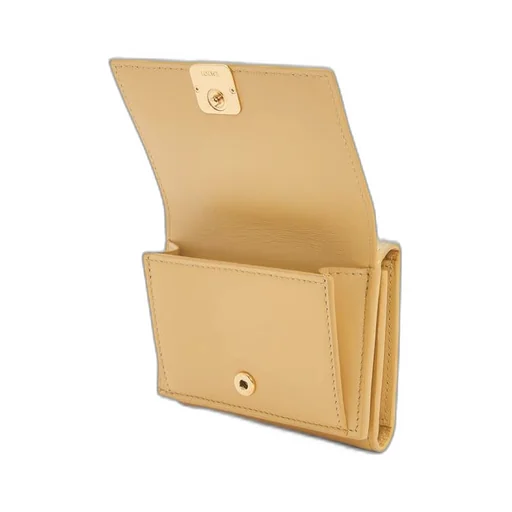 Puffer Anagram trifold wallet in shiny nappa calfskin