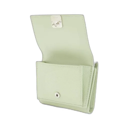 Anagram trifold wallet in pebble grain calfskin