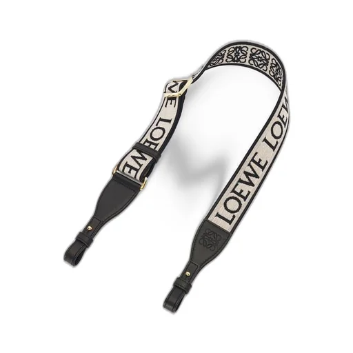 Anagram loop strap in jacquard and calfskin
