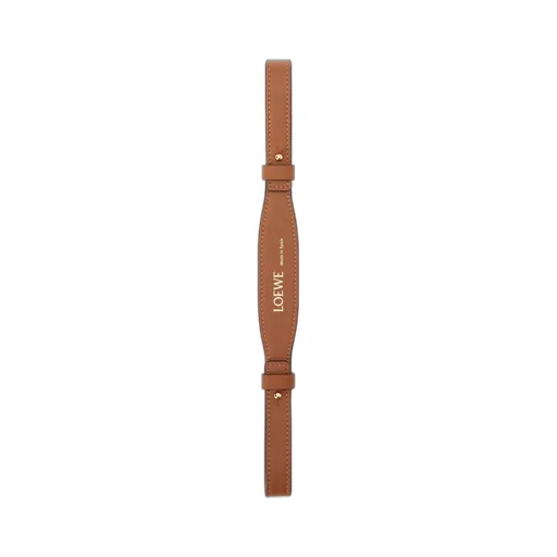 Branded short strap in classic calfskin